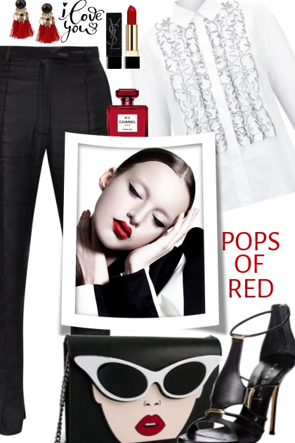 POPS OF RED- combinação de moda