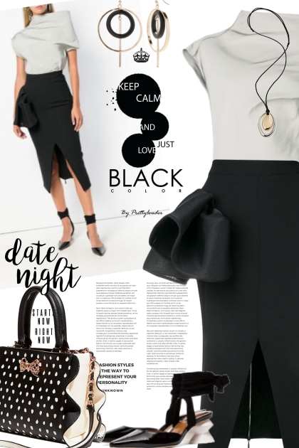 Date Night in Black & White- Combinaciónde moda