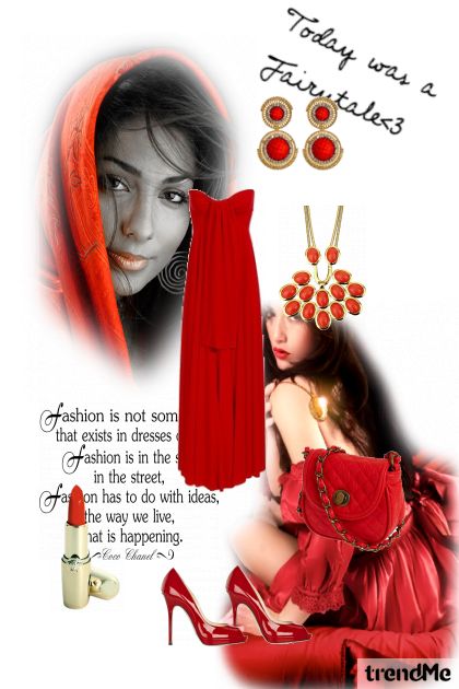 red woman- Модное сочетание
