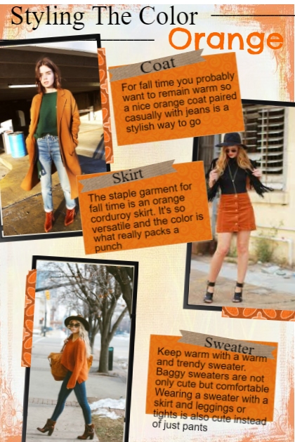 styling the color Orange- Fashion set