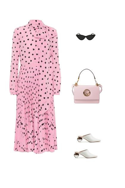 pink dress- Модное сочетание