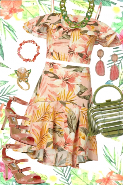 Tropical Flowers- combinação de moda