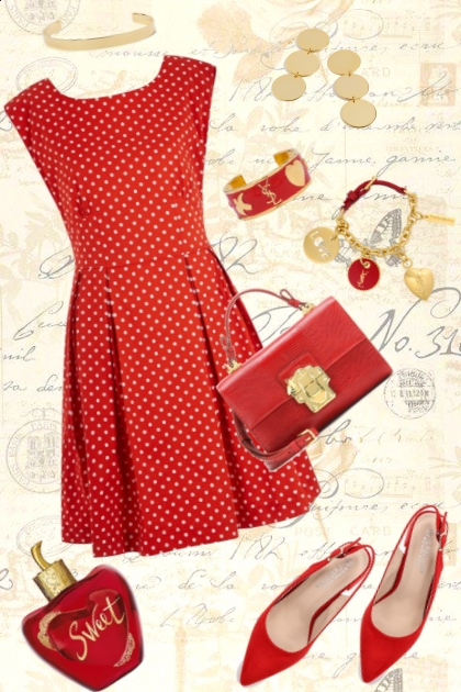 Red color- Combinazione di moda