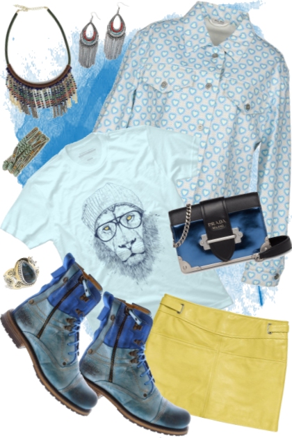 Blue-Yellow- combinação de moda