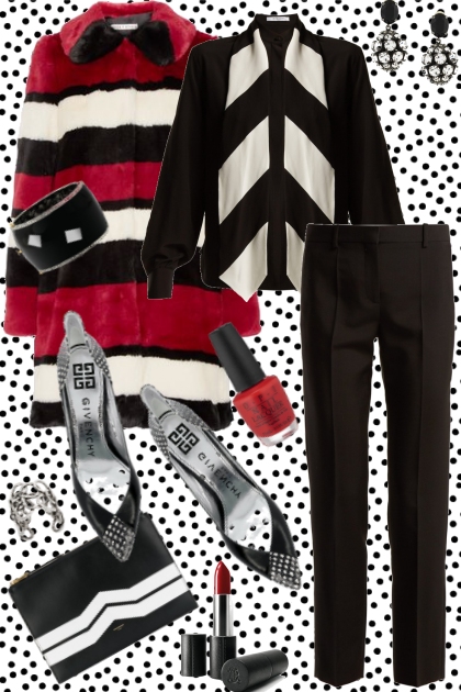 Black, White & Red- combinação de moda
