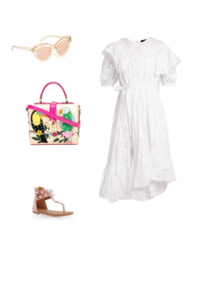 White dress- Modna kombinacija