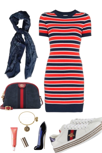 stripe red- combinação de moda