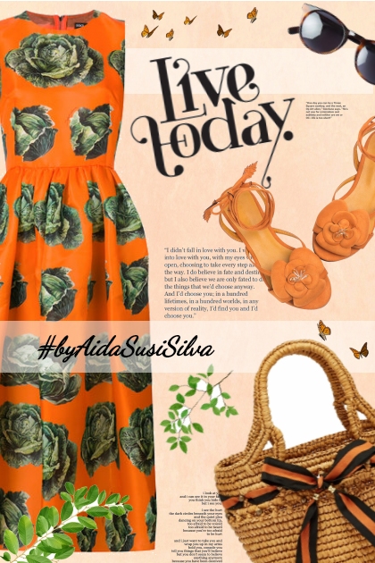 Cabbage Print Dress- Modna kombinacija
