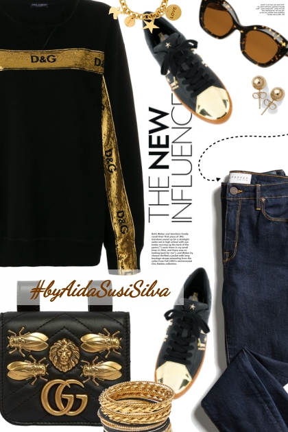 Gold   Black   Denim- Fashion set