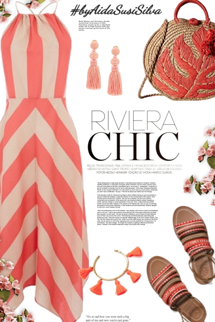 Striped summer dress.- Modna kombinacija
