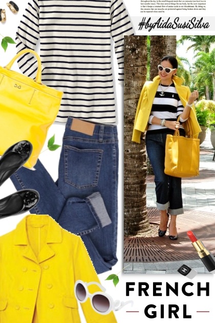 Stripes   Yellow   Denim- combinação de moda