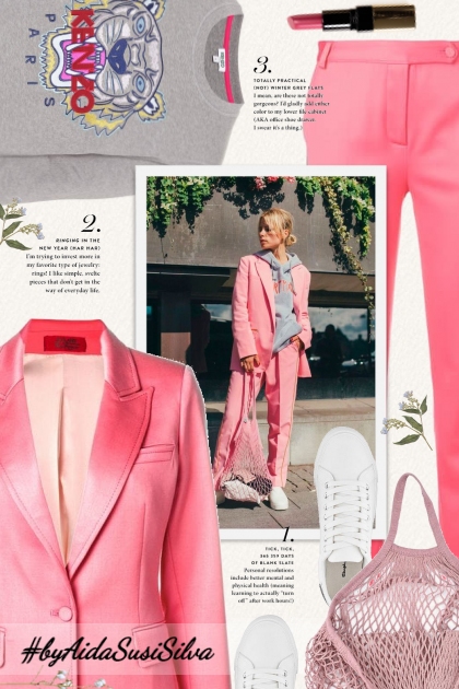 Pink Suit- combinação de moda
