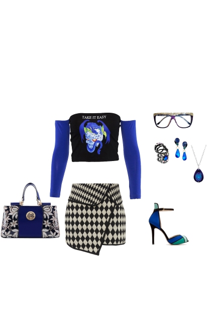 blue- combinação de moda
