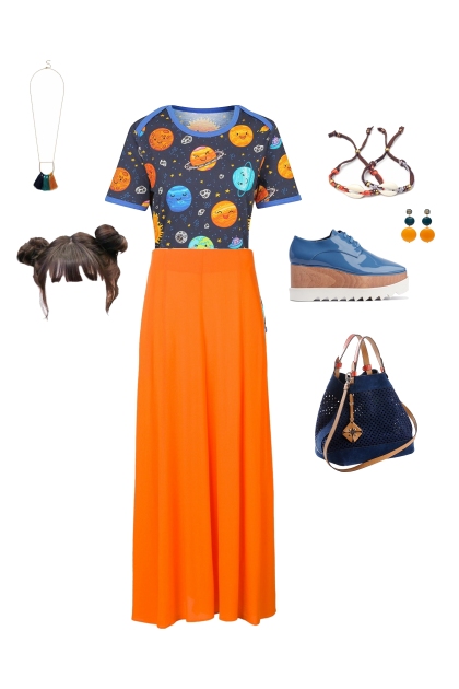 orange and blue cutie- Fashion set