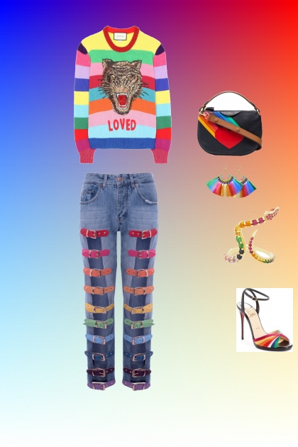 rainbow randomness- combinação de moda