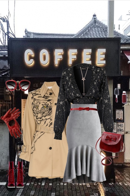 classy coffee run- Combinaciónde moda