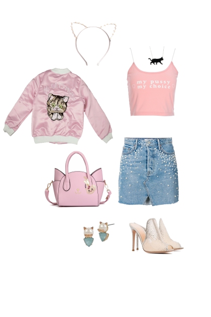 cat lover in pink- Modekombination