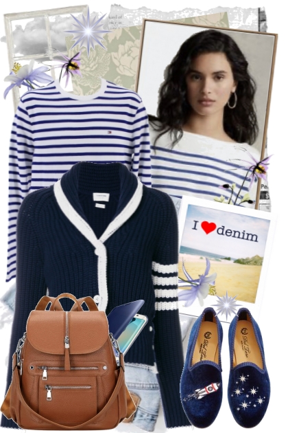 Jeans and stripes- Modna kombinacija