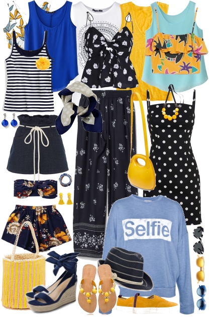 Set Navy Yellow- combinação de moda