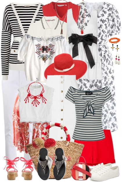 Set white red- Combinaciónde moda