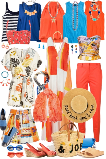 Orange & Blu- combinação de moda