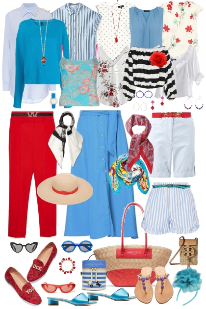 Set blu & red- Combinaciónde moda