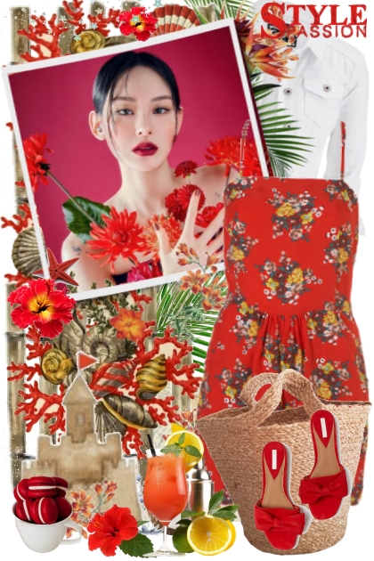 Set tropical flowers- Combinazione di moda