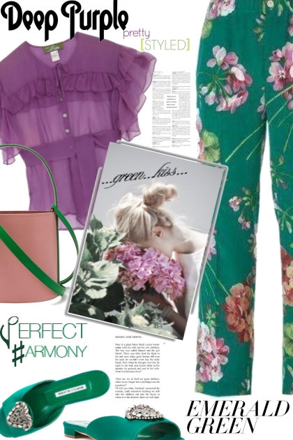 Purple and Green: Perfect Harmony- Fashion set