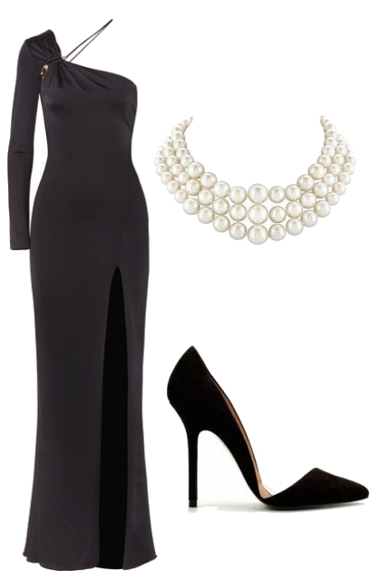 Elegant Black Dress- Fashion set