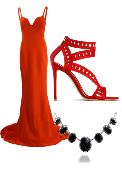 Elegant Red Dress- Combinazione di moda