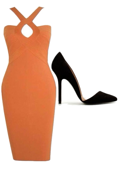 Orange Dress- Fashion set