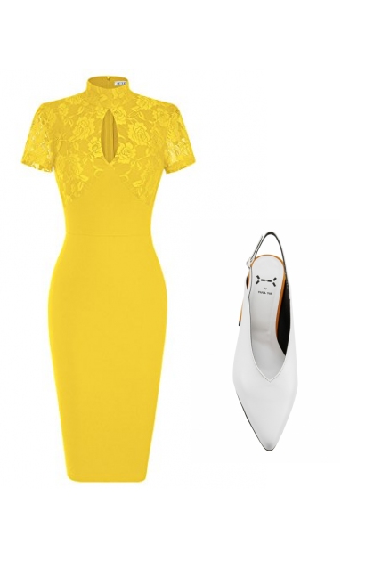 Collared Yellow Dress- Fashion set