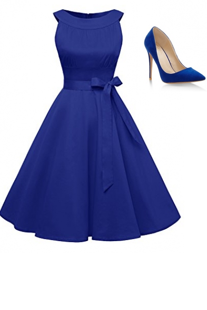 Short Blue Dress- Modna kombinacija