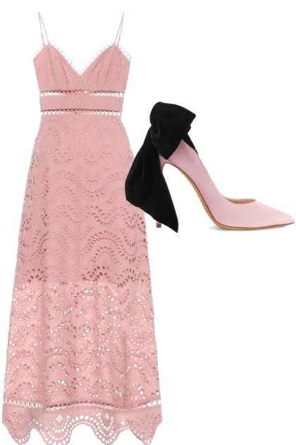 Long Pink Dress- Modna kombinacija