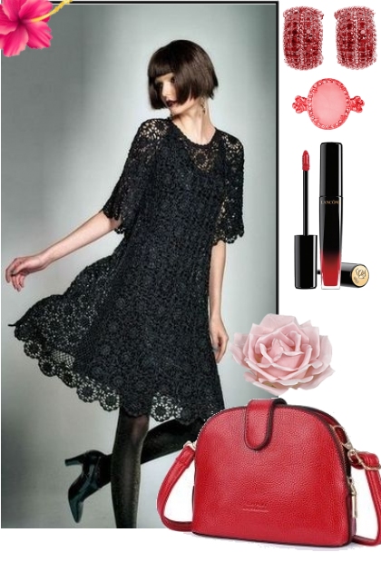 BLACK LACE DRESS- Combinazione di moda