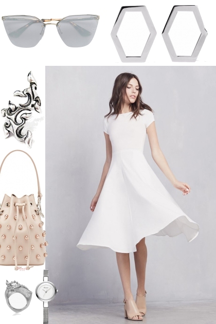 WHITE DRESS- Modna kombinacija
