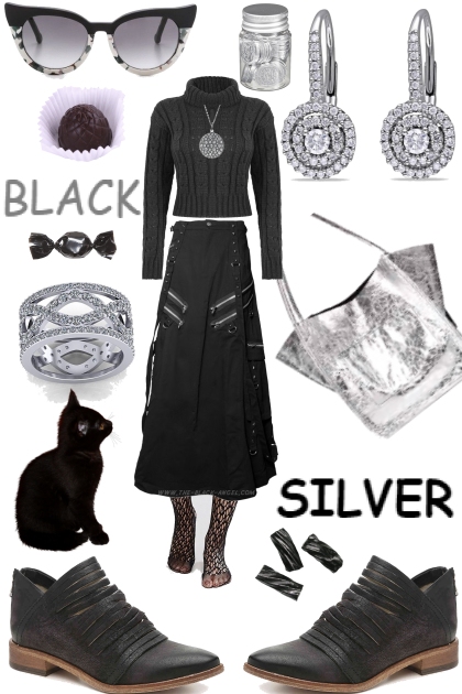 BLACK AND SILVER- Fashion set