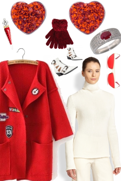 WINTER RED AND WHITE- Fashion set