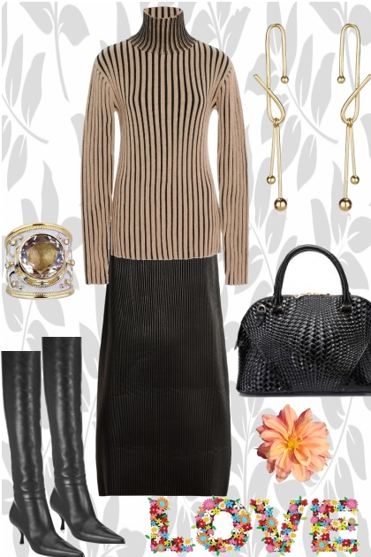 BLACK AND GOLD LOVE- Fashion set