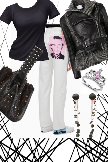 ANDY WARHOL PANTS AND SNEAKERS- Fashion set