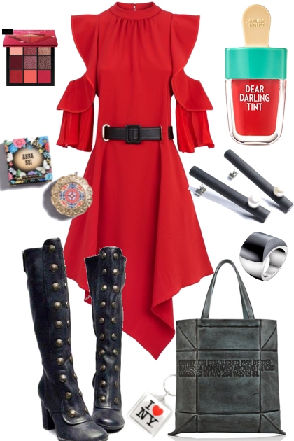 WOMAN IN RED- Combinazione di moda