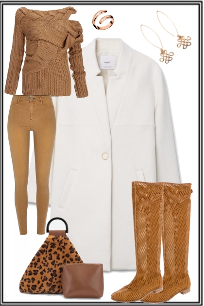 CAMEL AND THE WHITE COAT- Combinazione di moda