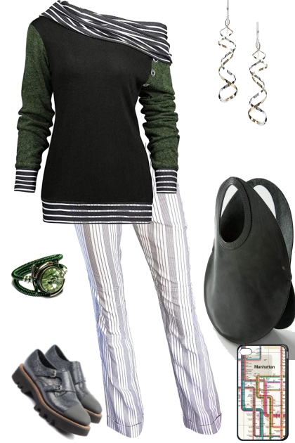 HORIZONTAL AND VERTICAL STRIPES- Fashion set