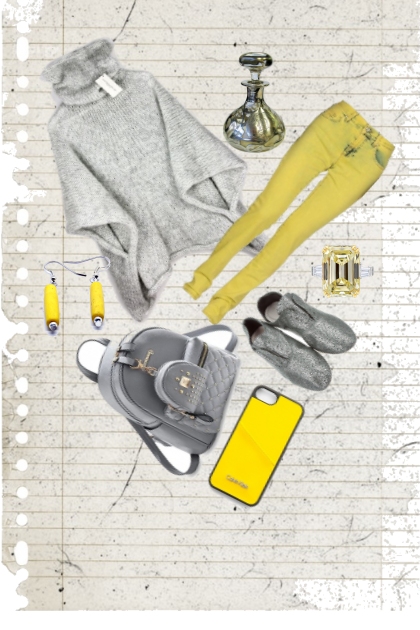 YELLOW AND GRAY- Fashion set