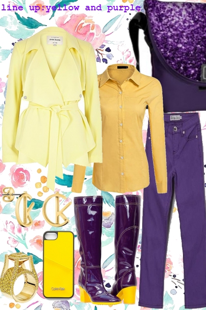 LINE UP: YELLOW AND PURPLE- combinação de moda