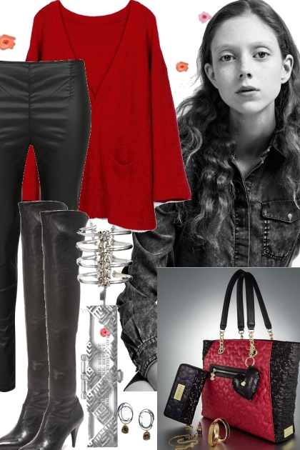 WINTER BEAUTY: RED AND BLACK- Combinaciónde moda