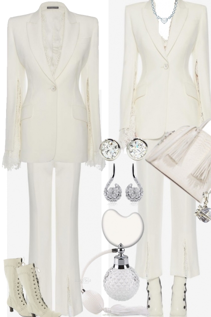 NEW WHITE SUIT- Fashion set