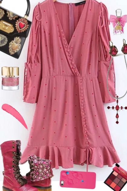 PINK DRESS- Модное сочетание