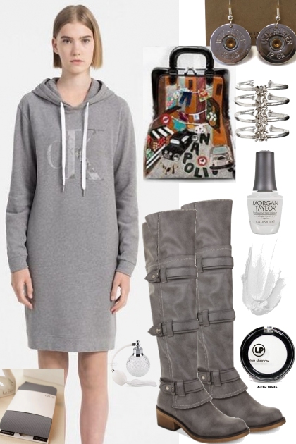 SIMPLE cK HOODIE DRESS- Fashion set