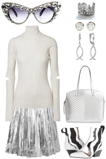 SILVER SKIRT- Combinazione di moda